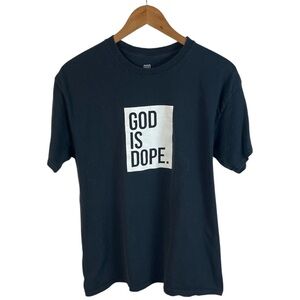 TS1178 Men’s God is Dope Ringspun Cotton Crewneck T Shirt L